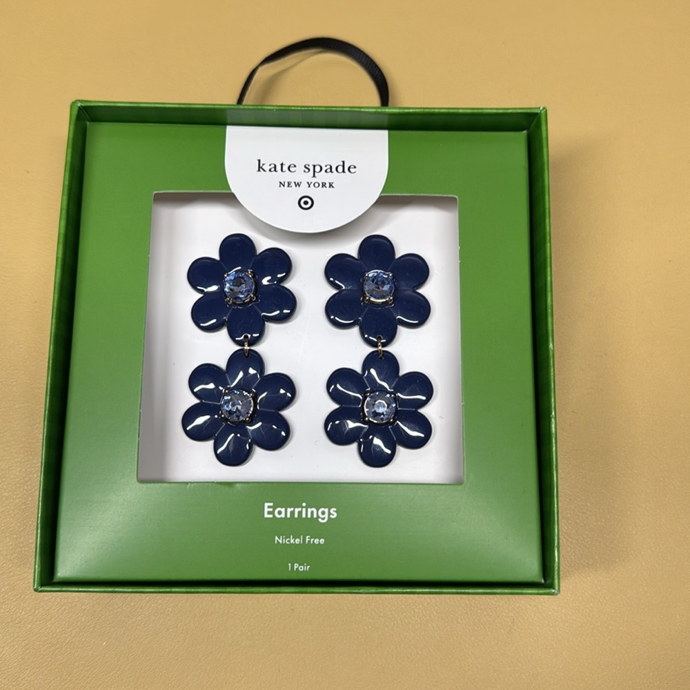 Kate Spade NY & Target Blue Floral Linear Earrings